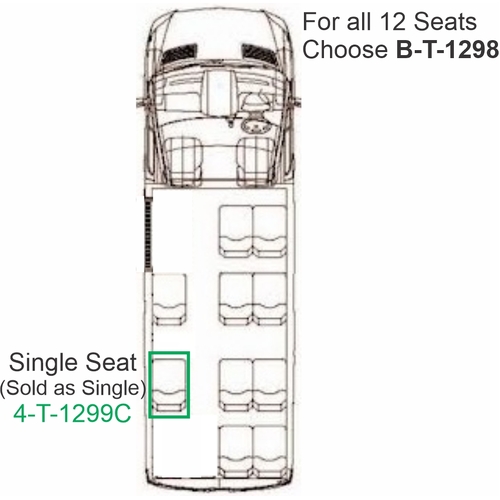 Toyota Hiace Commuter (GDH322R) (02/2019-Current) 12 Seater Bus Wetseat Seat Covers (4th Row Single Seat)