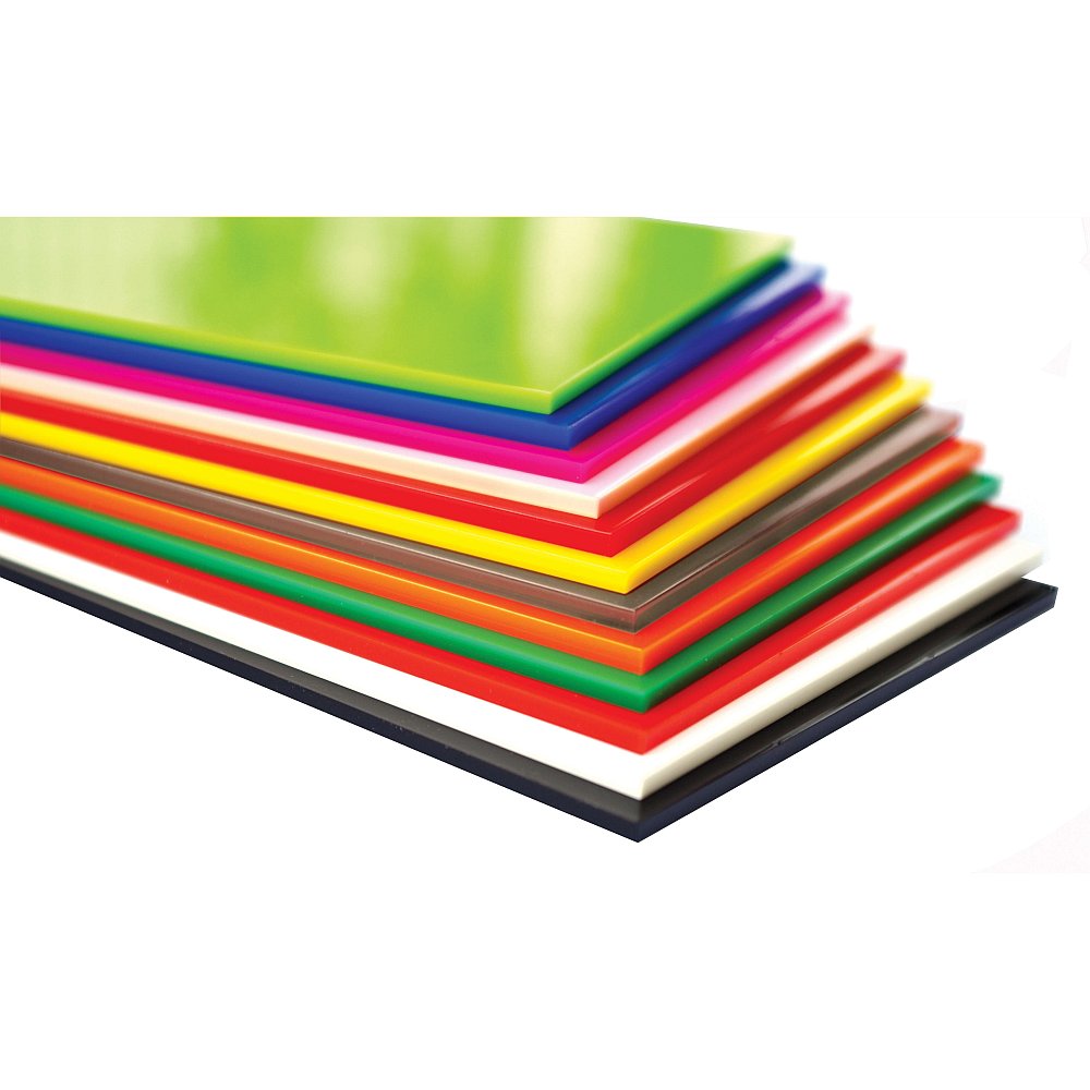 Cast Acrylic 3mm Sheet - Solid 1000 x 600mm Assorted Pack of 12