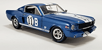 Show product details for Acme - Shelby G.T. 350R #11B Mark Donahue "Dockery Ford" (1965, 1/18 scale diecast model car, Blue/White stripes) A1801864