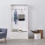 Coat Rack With Shoe Storage Unit White