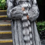 Huge Silver Fox Fur Coat