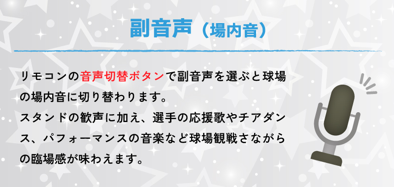 副音声（場内音）について