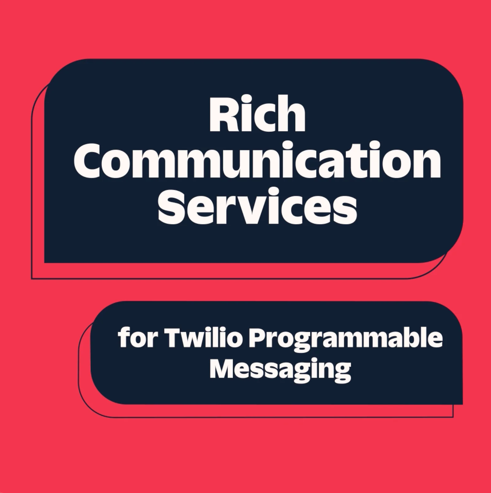 Red background with text promoting Rich Communication Services for Twilio Programmable Messaging