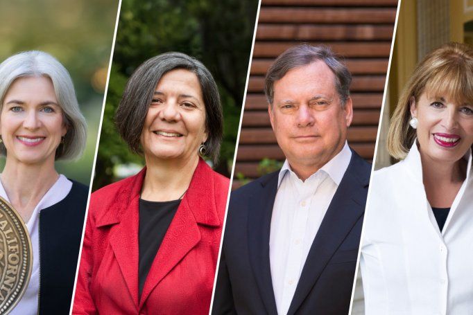 The four winners of the UCSF Medal smiling.