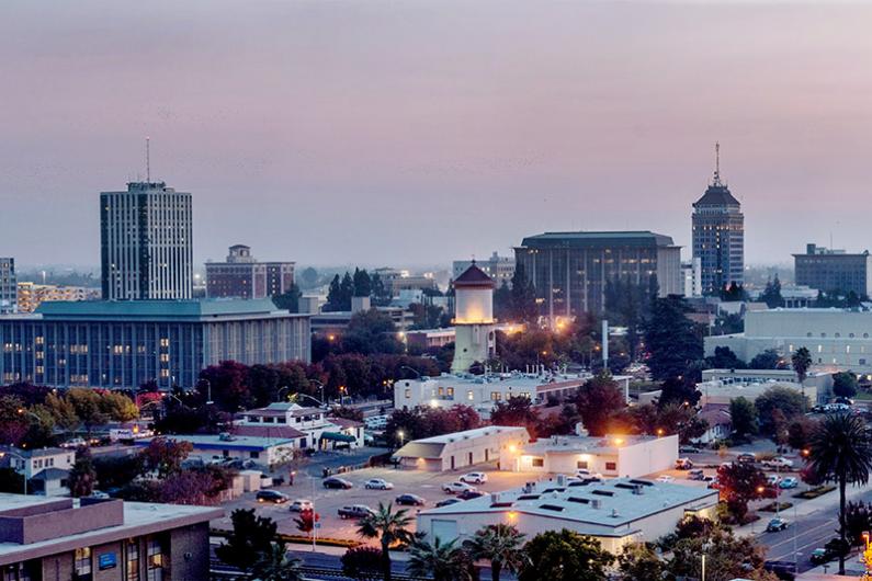 UCSF Fresno with an aerial view of the city