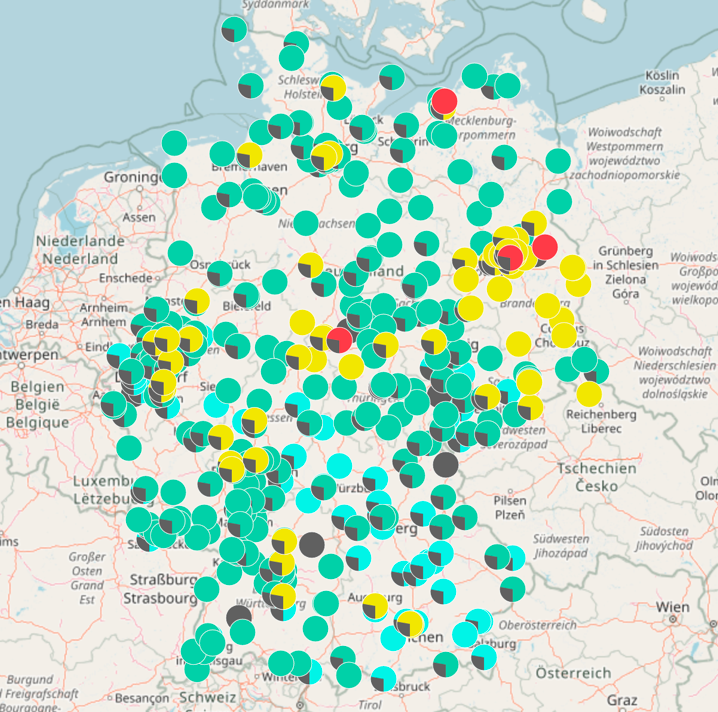 Karte der Messstationen