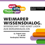 Veranstaltungsplakat zum »Weimarer Wissensdialog«. Gestaltung: Cissy Hecht