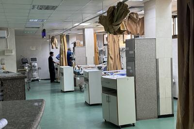 Medical staff attend to patients at Nasser Medical Complex in Khan Younis.