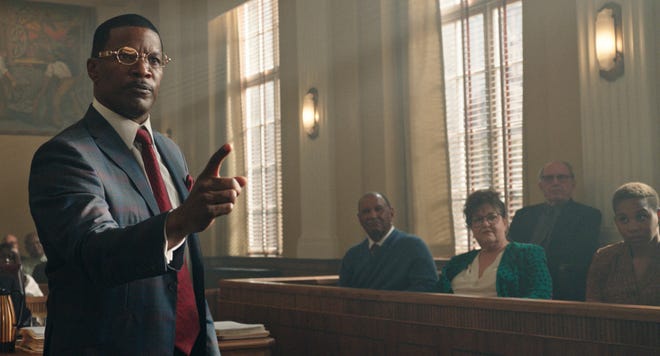 26. "The Burial": Jamie Foxx stars in the real-life courtroom dramedy as Willie Gary, a glitzy lawyer hired to represent a Mississippi man trying to keep his family funeral home business from the clutches of a corporation.