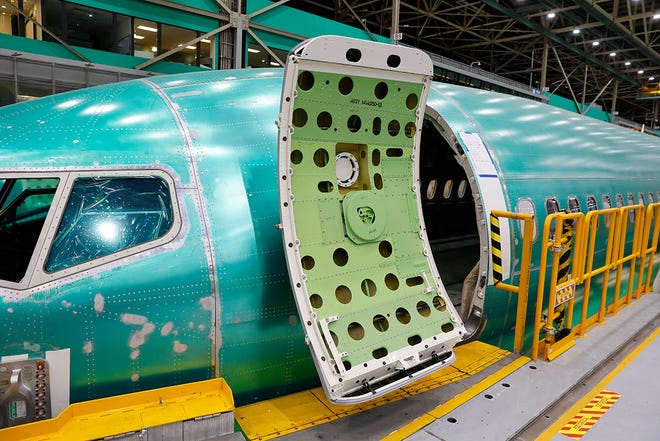 737 MAX aircraft are seen in various states of assembly at the Boeing 737 factory Tuesday, June 25, 2024 in Renton, WA.