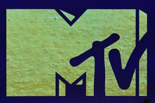 The MTV logo is shown on a screen during the 2019 MTV Movie & TV Awards at the Barker Hangar in Santa Monica on June 15, 2019.