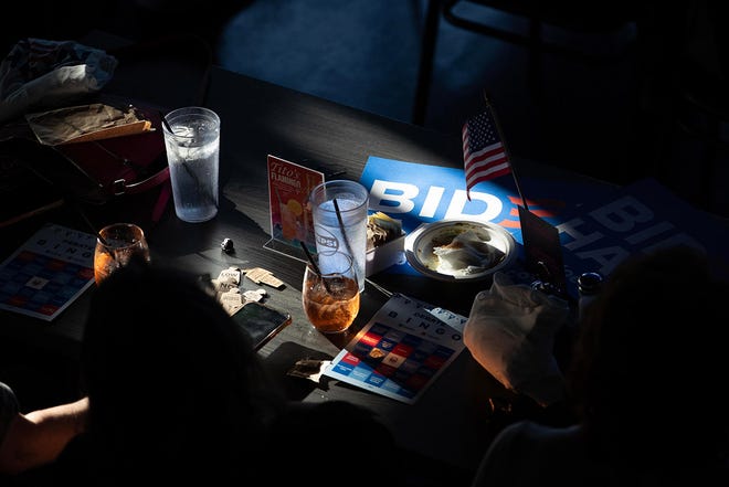 Arizona Democrats' Biden-Trump debate watch party on June 27, 2024 at YUMBAR in Phoenix.