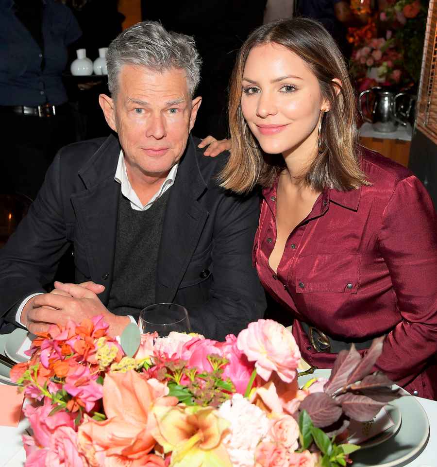 David Foster and Katharine McPhee attend Bumble Bizz Los Angeles Launch Dinner At Nobu Malibu at Nobu Malibu on November 15, 2017 in Malibu, California.