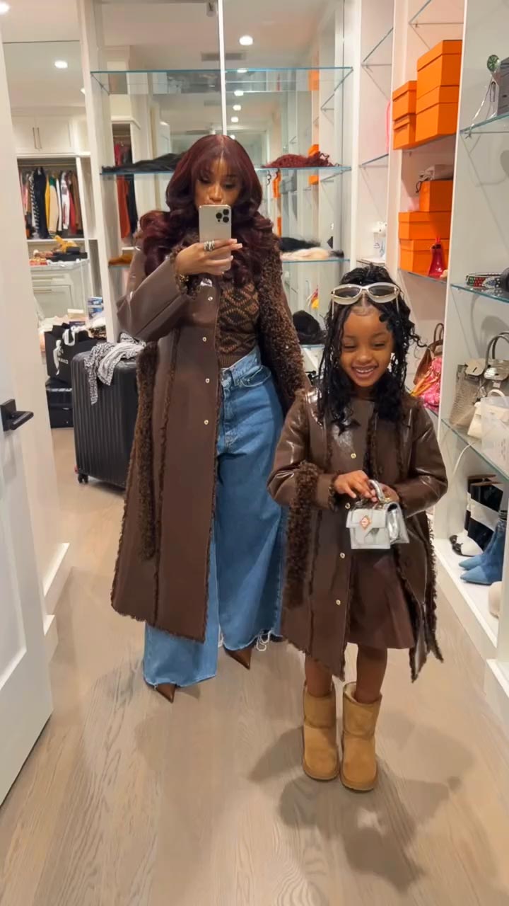 See All the Celebrity Parents Who Have Had Twinning Style Moments With Their Kids 794 Cardi B