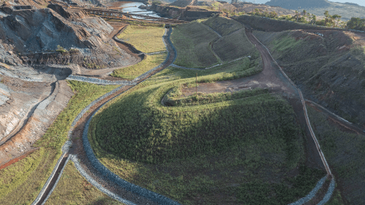 Green area with structural interventions