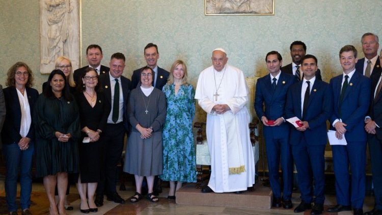 The Pope with members of the Sustainable Markets Initiative