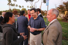 Small talk among speakers after the event