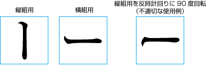 横組用の長音記号と縦組用の長音記号