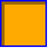 A square-cornered box with a light gray shadow the inverse shape
					          of the padding box filling 10px in from the top and left edges
					          (just inside the border).