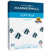 Hammermill 105031 Copy Plus 8 1/2" x 11" White Ream of 3-Hole Punch 20 lb. Copy Paper - 500 Sheets