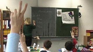 Class room with children and teacher