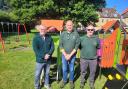 Malmesbury town councillor Steve D’Arcy, with grounds staff Mark Williams and Shaun Bleaken