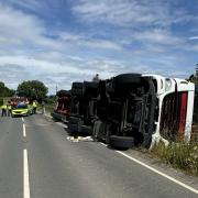 Emergency services are currently at the scene of the incident on the B4042 in Brinkworth