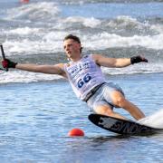 Harrison Crossland slaloms to a personal best at the 2024 Europe & Africa Youth Waterski Championships