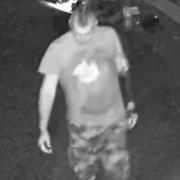 Police investigating criminal damage to a church sign have released CCTV footage of a man they would like to speak to