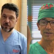 (from left to right) Dr Ammar Darwish and Dr Nizam Mamode, who have been into Gaza over the past year (Dr Ammar Darwish/Medical Aid for Palestinians/Palm Media/PA)