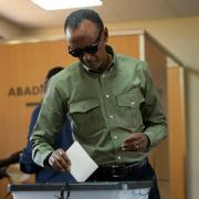 Rwanda’s President Paul Kagame casts his vote in Kigali (Brian Inganga/AP)