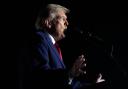 Donald Trump speaks at the Butler Farm Show on October 5 (Evan Vucci/AP)