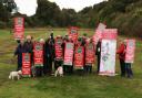 CPRE Oxfordshire and Stop Botley West campaigners protest at Dornford Lane