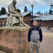 Mahmoud Almassri, a Palestinian PhD student living in Scotland, has called for the UK government to create a Ukraine-style visa scheme for Palestinians as he tries to bring his family to the UK (Mohammed Sabba)