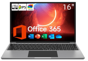 jumper Laptop, 16 Inch FHD IPS 1200p Screen, 5305U Processor, 4GB RAM 128GB SSD, Office 365 1-Year Subscription, Windows 11 Computer with Numeric Keypad, Stereo Speakers, HDMI, WiFi.