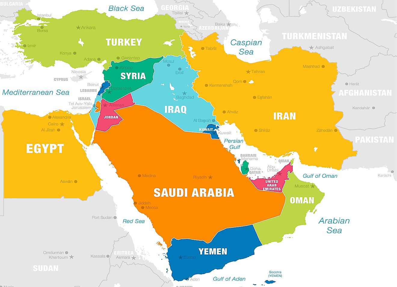 Map of the Middle East.