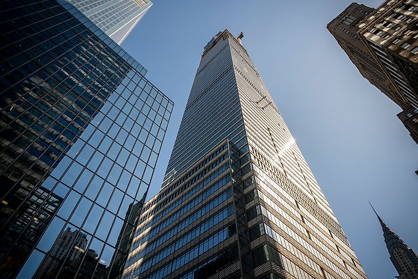 Construction of the One Vanderbilt Place skyscraper on the western side of Grand Central Terminal in New York