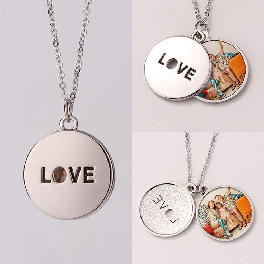 Custom Round Love Photo Necklace