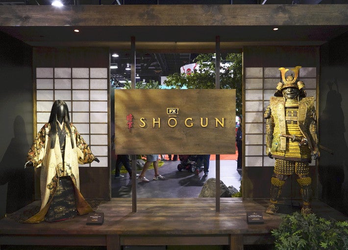 ディズニーのイベントで展示された「ＳＨＯＧＵＮ」のブース（８月、米カリフォルニア州で）＝小林泰裕撮影