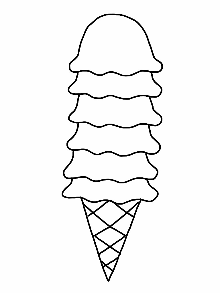 Printable Ice Cream Cone Coloring Pages image.