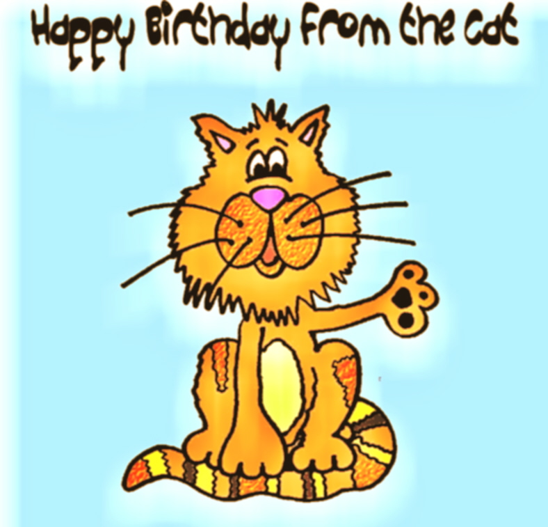 cat birthday cartoon funny - Clip Art Library