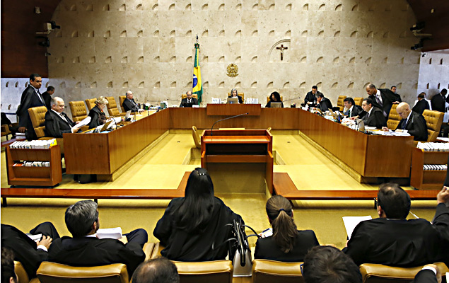 Ministros durante sess�o do Supremo Tribunal Federal, em Bras�lia (DF).