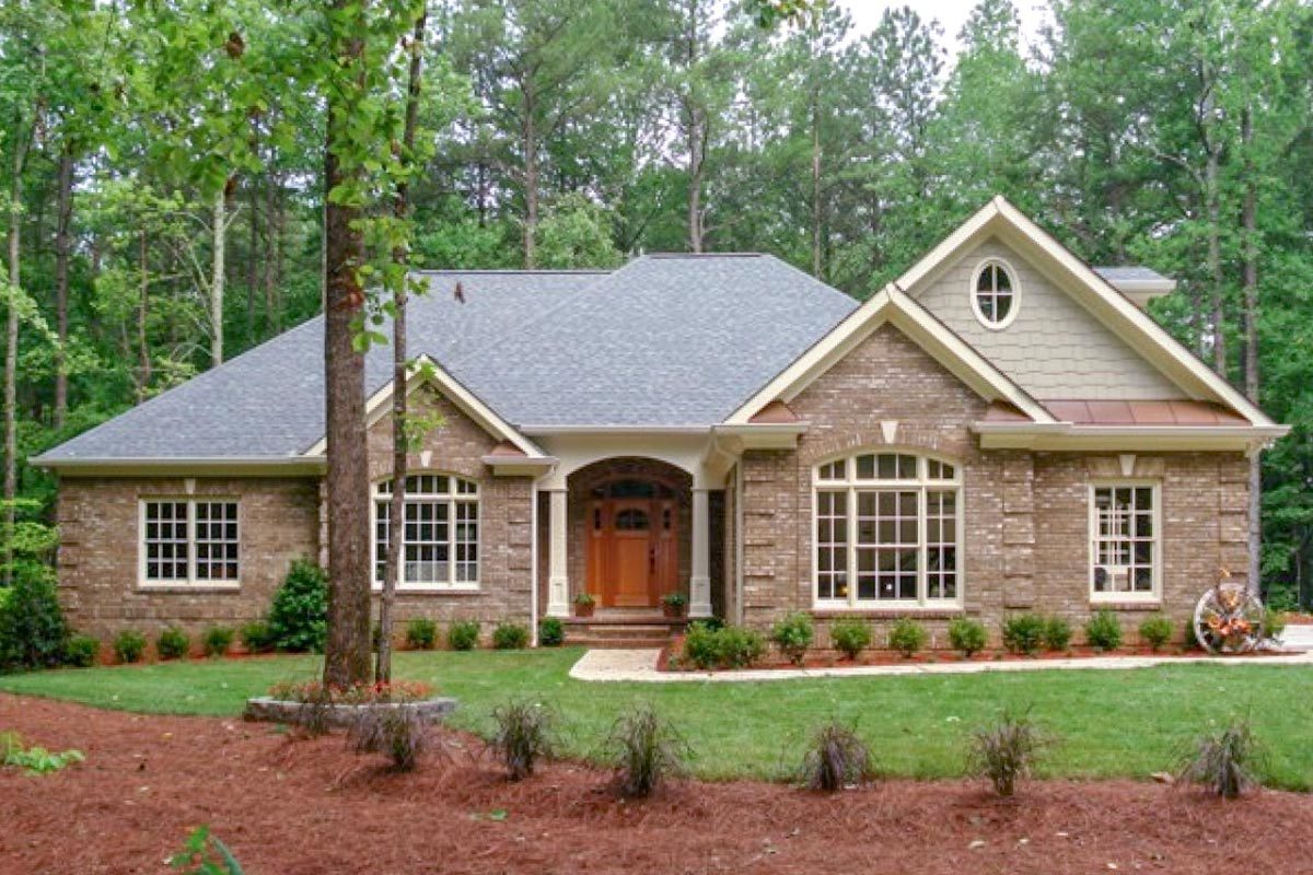 Classic Brick Ranch Home Plan 2067GA Architectural