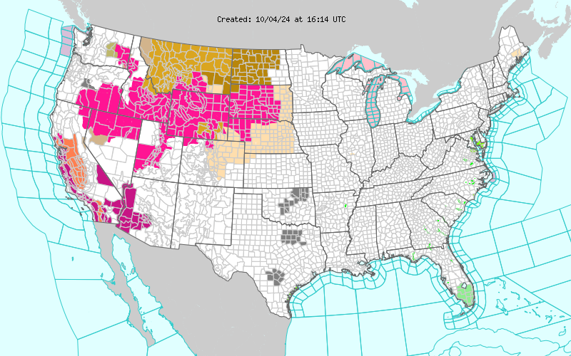 Weather Warnings Map of the United States