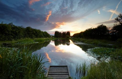 Pier on the small lake