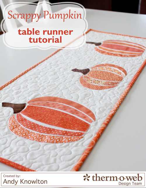 scrappy pumpkin table runner