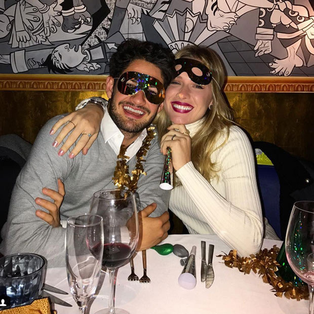 Fiorella Mattheis e Alexandre Pato em festa de réveillon em Valencia, na Espanha