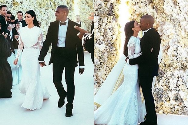 CASAMENTOS - Kim Kardashian e Kanye West - 2014 (Foto: Instagram / Reprodução)