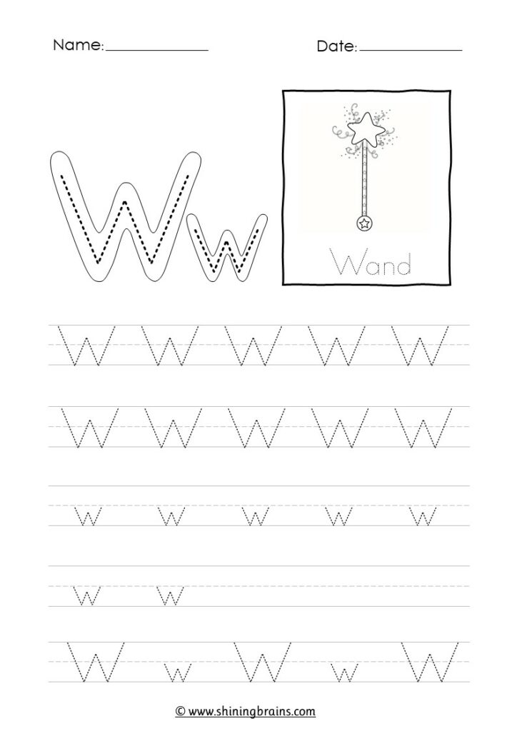 tracing letter w worksheet | alphabet w