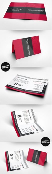 Folded Business Card Mockup V2